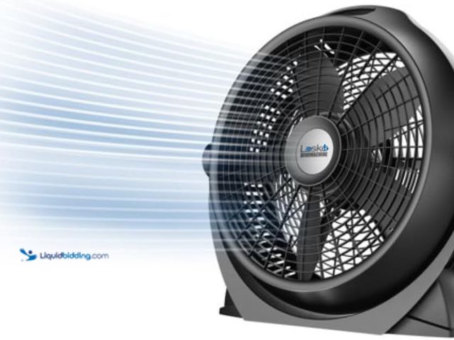 Lot 49-5559234 - WindMachine 20" 3 Speed Pivoting Air Circulator Floor Fan, (Black) used