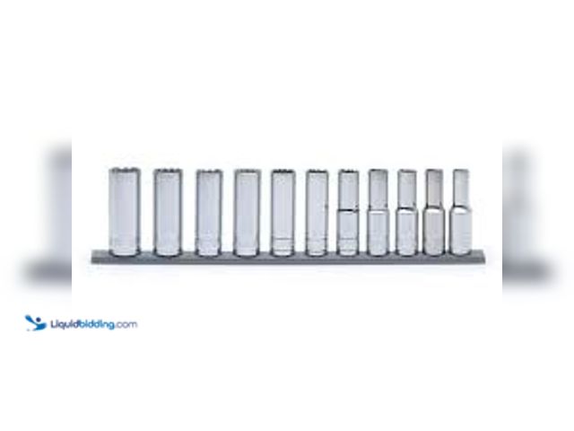 Lot 49-5458886 - Husky 1/2 in. Drive Deep Metric Socket Set (11-Piece). Model # H2DDPMM11PCSR. Unused