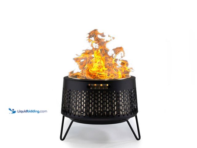 Lot 49-1637947 - 20 in. Smokeless Wood Burning Huddle Fire Pit with Stand, Removable Ash Pan and Weather Resistant Co...