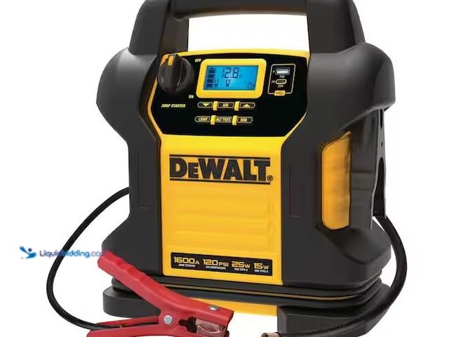 Lot 49-1548479 - DEWALT 1600 Peak Amp Jump Starter with Digital Compressor and USB Power Bank Model # DXAEJ14, Unused...