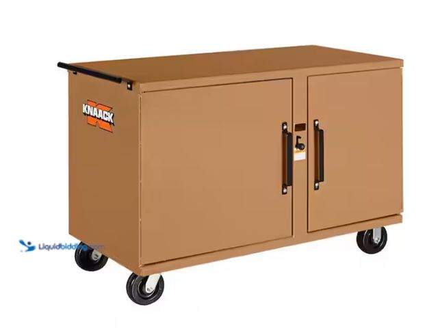 Lot 49-1547834 - Knaack 54 in. W x 26 in. D Steel Mobile Rolling Workbench with 2,500 lb. Capacity with Lock, Model #...