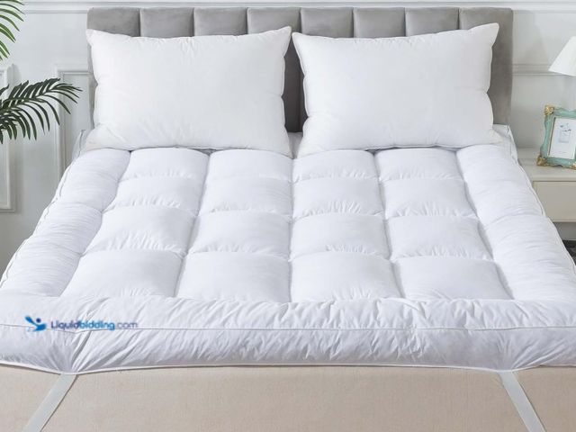 Lot 49-3431446 - WhatsBedding 3 Inch Feather Bed Mattress Topper, Duck Feather Memory Foam Mattress Topper, Thickened...