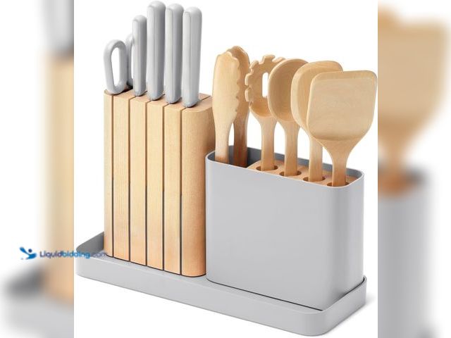 Lot 49-5409773 - Caraway 13-Piece Kitchen Prep Set - Kitchen Knife Set & Wooden Utensil Set - Made With Premium Germa...
