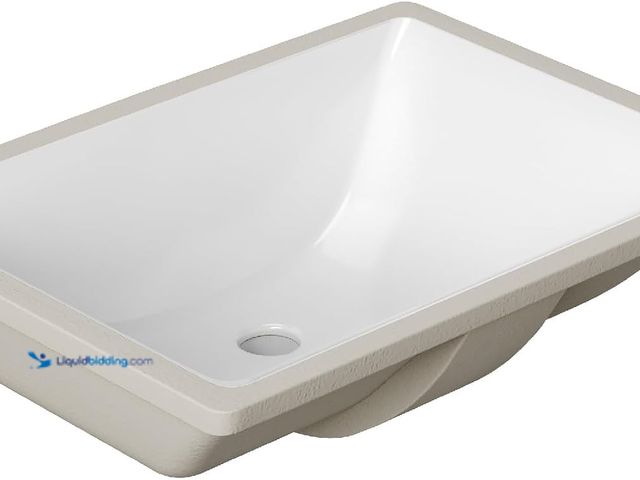 Lot 49-5543783 - QTY 2 - ARIEL 20x15 Undermount Bathroom Vanity Sink cUPC Certified - Premium White Porcelain Rectang...