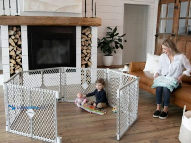 Lot 49-2022737 - Toddleroo by North States Superyard Explorer Baby Play Yard, Gray Plastic, Model # 452096586, MSRP $...