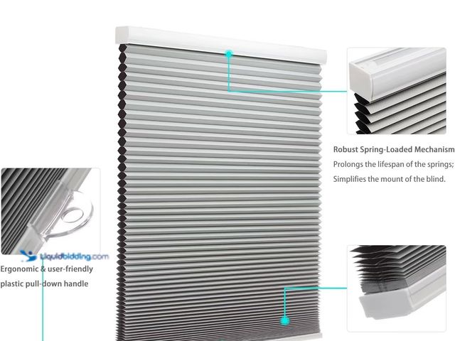 Lot 49-5552533 - Cordless Blackout Cellular Shades for Windows, Honeycomb Window Shades with Thermal Insulation, Chil...