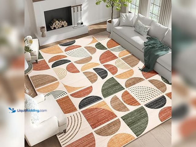 Lot 49-3527742 - MUJOO 9x12 Area Rugs,Washable Rugs for Living Room Bedroom Dining Room,Large Boho Throw Floor Carpet...