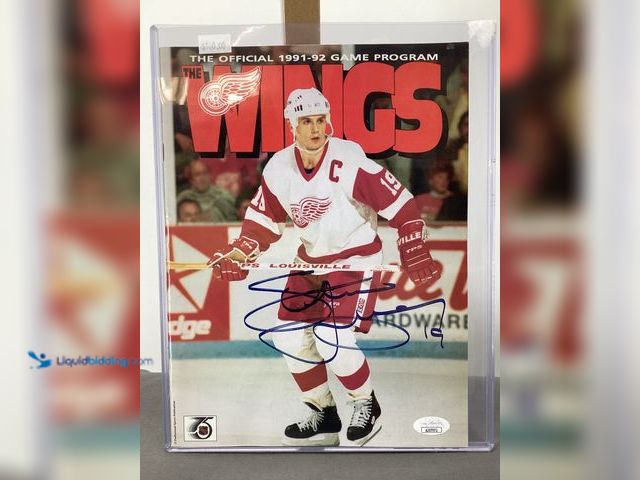 Lot 49-910646 - Other Certified Signed Red Wings Official Game Program - Signed by Steve Yzerman #19 of the Detroit ...