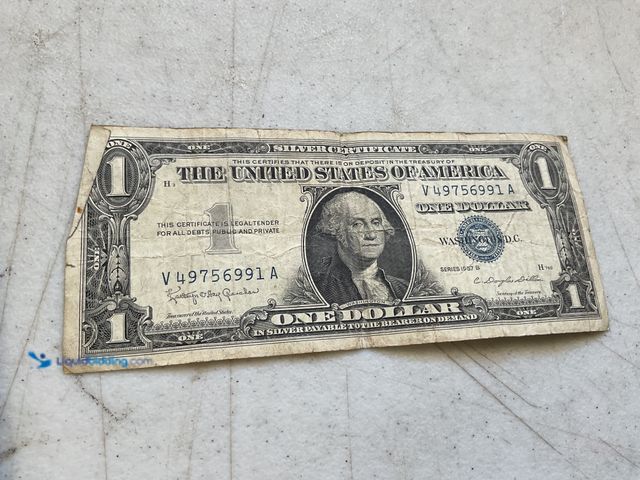 Lot 49-1971400 - 1957 B BLUE SEAL UNITED STATES ONE DOLLAR SILVER CERTIFICATE