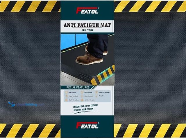Lot 49-5447970 - FEATOL Anti Fatigue Mats Industrial 4 Packs, Ergonomic Standing Floor Mat for Work for Stand, Black ...