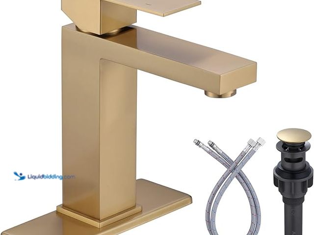 Lot 49-1518141 - Brushed Gold Bathroom Faucet ARCORA Modern Bathroom Faucets for Sink 3 Hole 1 Hole Lavatory Vanity S...