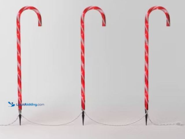 Lot 49-1544903 - Home Accents LED Candy Canes Three Pack, Slightly used.  Ref#HOL1113