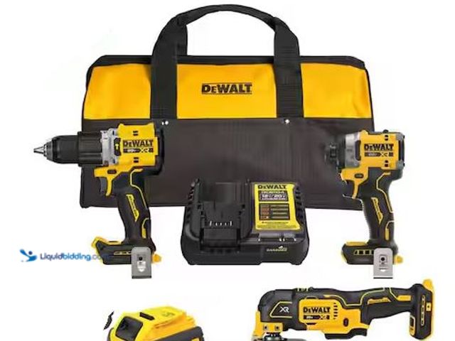 Lot 49-1556642 - DEWALT 20V MAX Lithium-Ion Cordless 3-Tool Combo Kit with (1) FLEXVOLT 6.0 Ah Battery, 1 20v 4.0ah B...