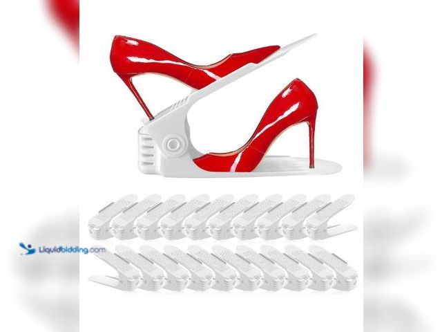 Lot 49-3473727 - Shoe Slots Organizer 20 Pack - Shoe Stackers, Space Savers 50%, 4 Levels Adjustable, Double Layer Ho...