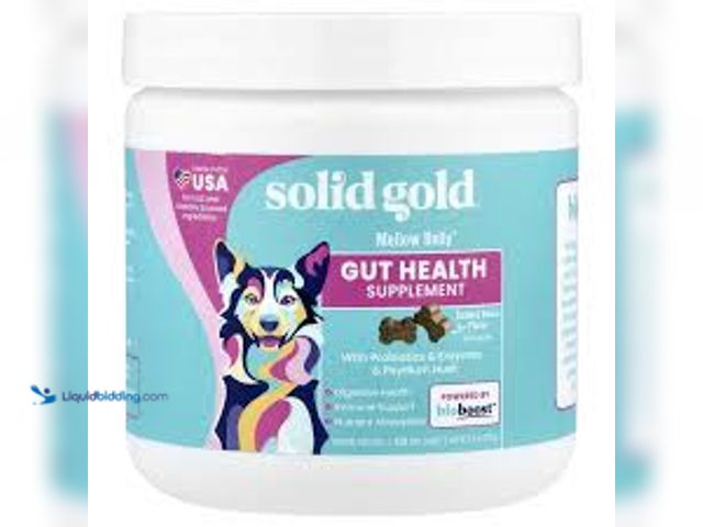 Lot 49-3539890 - QTY 2 - Solid Gold GUT HEALTH Chews Bacon Flavor Soft Chews 120 Ct BB 11/25. New