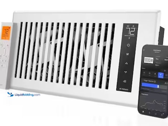 Lot 49-3639402 - AC Infinity AIRTAP T4 120 CFM 4 in. x 10 in. Quiet Register Booster Fan with Thermostat Control, Hea...
