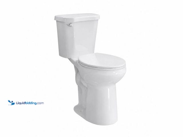 Lot 49-2024920 - Simple Project 21 in. Tall 2-Piece Toilet 1.28 GPF High Efficiency Single Flush Round Toilet in Whit...