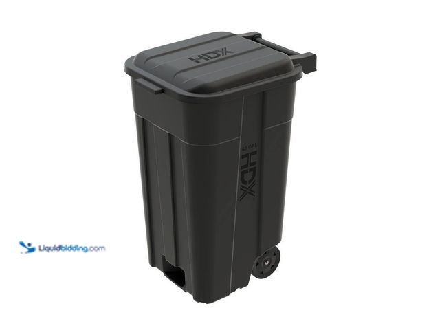 Lot 49-5433562 - HDX
45 gal. Black Heavy Duty Outdoor Trash Can with Wheels. Item is Unused, NO LID