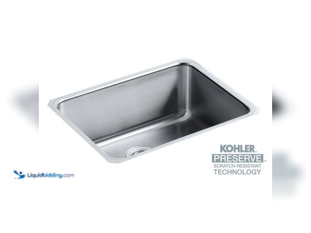 Lot 49-3562050 - KOHLER
Undertone Stainless Steel 23 in. Single Bowl Undermount Kitchen Sink Kit. Model # K-3325-HCF...