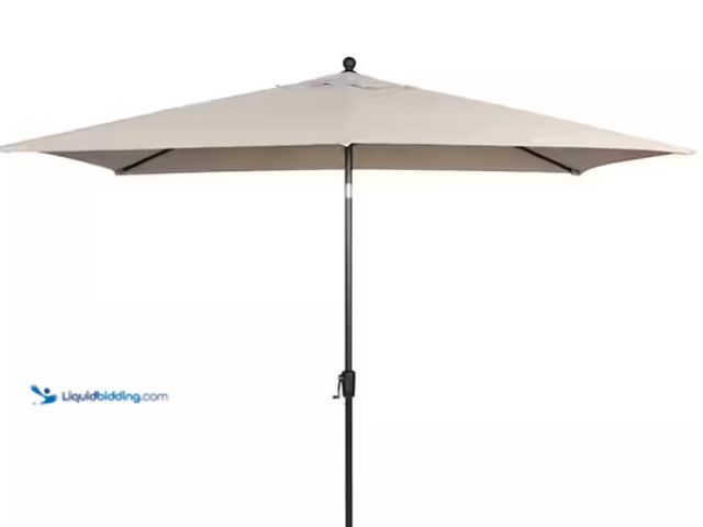 Lot 49-1550324 - Hampton Bay 6.5 ft. x 10 ft. Aluminum Market Tilt Patio Umbrella in Riverbed, Model # UB003A, Unused...