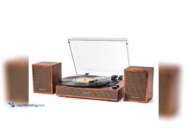 Lot 49-1577239 - Vinyl Record Player with External Speakers, 3 Speed Vintage Stereo Turntable for Vinyl Records, Blue...