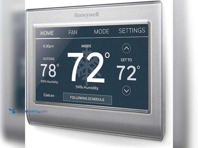 Lot 49-2022769 - Honeywell Home RTH9585WF Wi-Fi Smart Color Thermostat, 7 Day Programmable, Touch Screen, Energy Star...