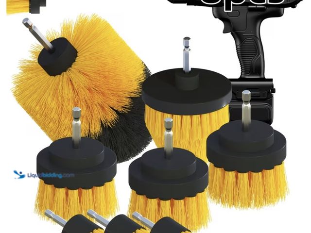 Lot 49-1975825 - New Drill brush accessory kit, cleaning brush cleaning pad, suitable for bathroom surfaces, floors, ...