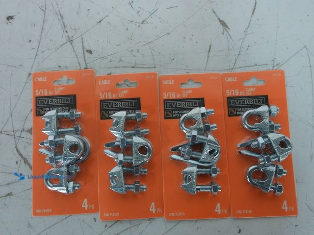 Lot 49-3616715 - (4-Pack) Everbilt 5/16 in. Clamp Set - Unused SKU # 635592  Ref#BIN0716