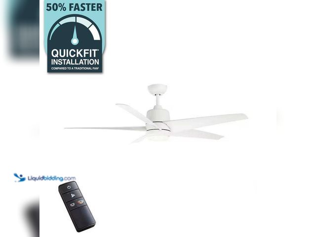 Lot 49-5414701 - Mena 54 in. White Color Changing Integrated LED Indoor/Outdoor Matte White Ceiling Fan with Light Ki...