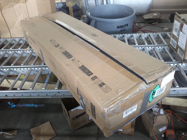 Lot 49-3464246 - 48 inch Standing Grey Gaming or Office Desk with Drawers, Unused, Has attachments.   Ref#4G0801