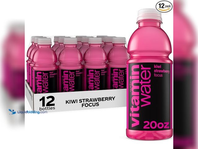 Lot 49-5545241 - vitaminwater Focus Kiwi Strawberry Nutrient Enhanced Flavored Water Beverage, 20 fl oz Bottles, 12 P...