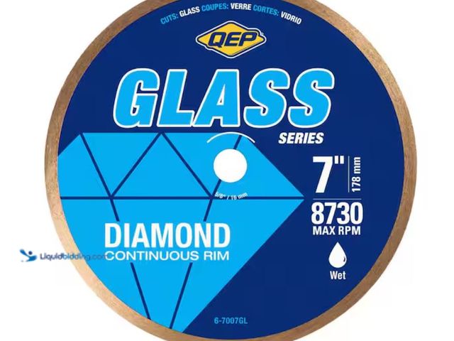 Lot 49-3614669 - QEP Glass Series 7 in. Premium Diamond Saw Blade Cuts Wet Through Glass, Model # 6-7007GL, Slightly ...