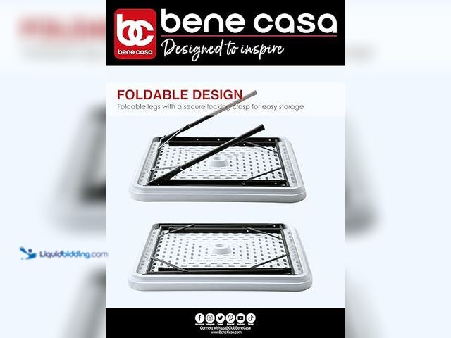 Lot 49-5454307 - Benecasa Blow Mold Domino Game Table. ITEM UNUSED. Asin:Benecasa Blow Mold Domino Game Table