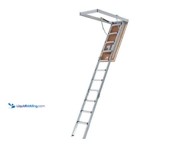 Lot 49-1623835 - Louisville Ladder Energy Efficient 7 ft. 8 in. To 10 ft. 3 in., 25.5 in. X 54 in. Insulated Aluminum...