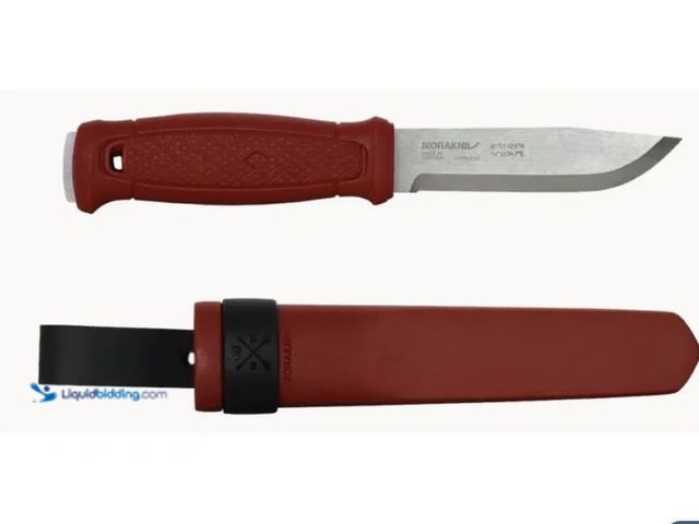 Lot 49-1792530 - New Garberg Fixed Blade Knife Dala Red Handles. 9" (22.86cm) overall. 4.25" (10.8cm) satin finish st...