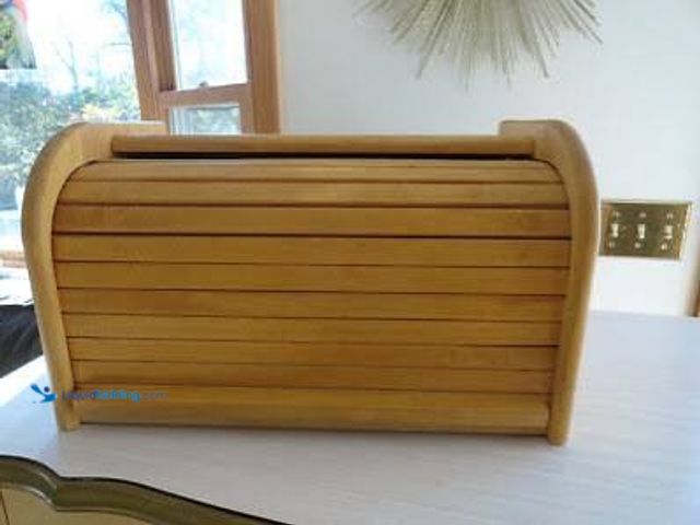 Lot 49-3563680 - Natural Wood Roll Bread Box Unused