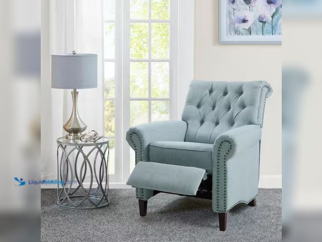 Lot 49-1530232 - Madison Park Jetta Light Blue 32.25 in. W x 38 in. D x 40.5 in. H Push Back Recliner, Model # MP103-...