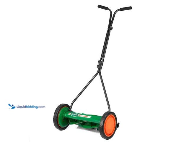 Lot 49-3470813 - Scott's 16 in. Manual Walk Behind Push Reel Lawn Mower, Model # 415-16S, Slightly used.  Ref#SB1029