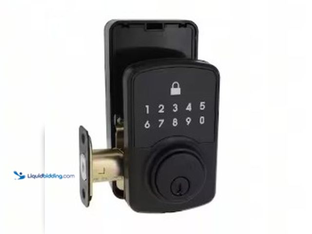Lot 49-2025195 - Defiant Square Compact Matte Black Electronic Single Cylinder Deadbolt Wi-Fi Enabled Powered by Hubs...