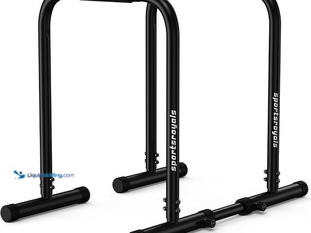 Lot 49-5553660 - Sportsroyals Adjustable Dip Bar Station, Heavy Duty Parallette & Parallel Bars, 400LBS Stable Dip St...