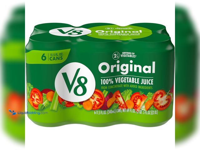 Lot 49-5545229 - V8 Original 100% Vegetable Juice, 11.5 fl oz Can (6 Pack) unused EXP April 1, 2027