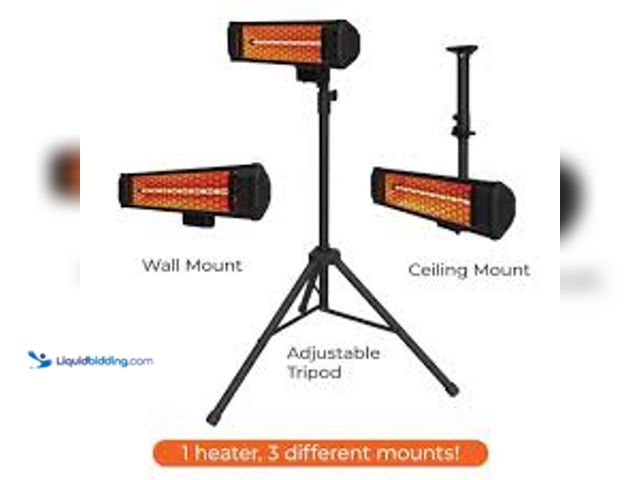 Lot 49-5483755 - HEAT STORM Tradesman 1500-Watt Electric Outdoor Infrared Quartz Portable Space Heater with Tripod, W...