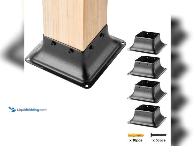 Lot 49-5449187 - SVOPES
4 x 4 Post Base, Internal 3.6 x 3.6 in., Heavy Duty Powder-Coated Steel Post Bracket, Fits S...