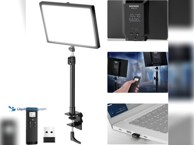Lot 49-5545065 - NEEWER 25W 12.9" Streaming Key Light with Desk Stand/2.4G Remote/USB Transmitter, PC/Mac APP Control...