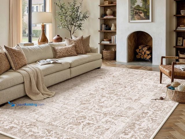 Lot 49-5543090 - BERTHMEER 10'x14' Large Brown Area Rugs Oriental Rugs Washable Carpets for Living Room Bedroom Dinin...