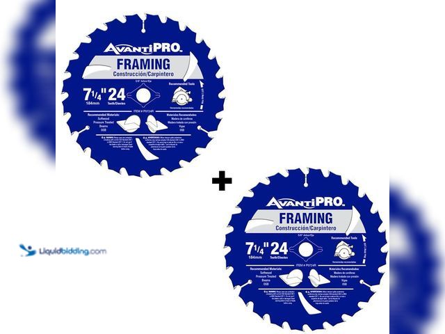 Lot 49-5543540 - QTY 10 - Avanti Pro
7-1/4 in. x 24-Tooth Framing Circular Saw Blade (2-Pack). Model # P0724R2. New