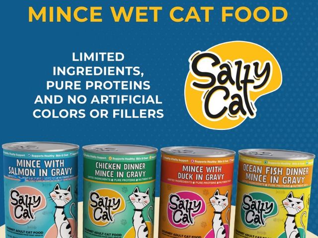 Lot 49-1625799 - Lot of (2) Salty Cat Premium Corn-Free Salmon, Chicken, Duck & Ocean Fish Flavor Mince in Gravy Wet ...