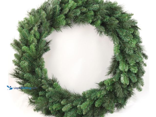 Lot 49-1555698 - 48" Deluxe Evergreen Double Wreath | Lifelike Greenery | Large Christmas Wreath, Indoor/Outdoor Use ...