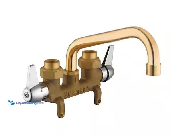 Lot 49-1576478 - Glacier Bay 2-Handle Laundry Faucet in Rough Brass Model # HD4211N-0001, Unused, Has Attachments  Re...