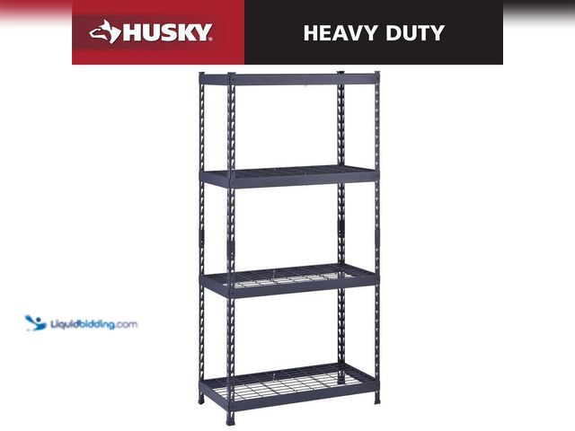 Lot 49-5433550 - Husky
4-Shelf Metal Heavy-Duty Adjustable Garage Storage Shelving Unit in Black (36 in. W x 72 in. ...
